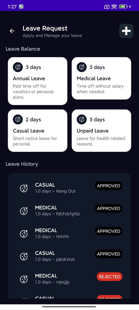 Leave Request Screen